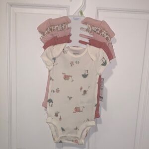 NWT Carter's Cream and Pink Bodysuit Collection